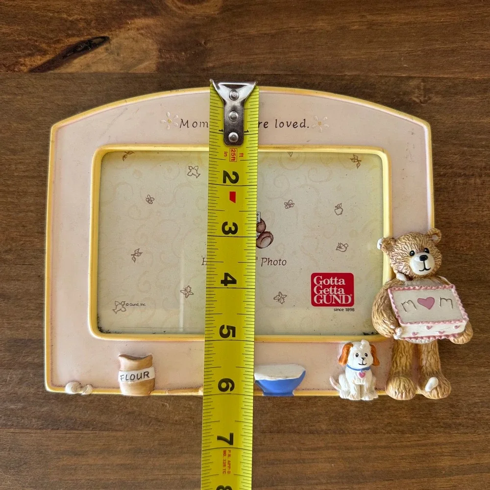 2pc Vintage GUND Mom You Are Loved Bear 4x6 Photo Frames